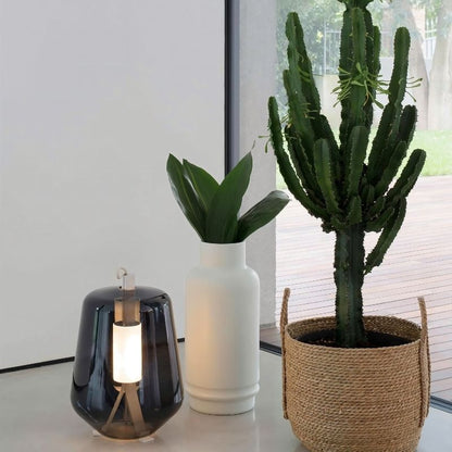 Silverain Modern Metal LED Table Lamp with Warm Glow for Bedroom Nightstands