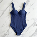 Blue Underwire One-Piece Swimsuit - image 5