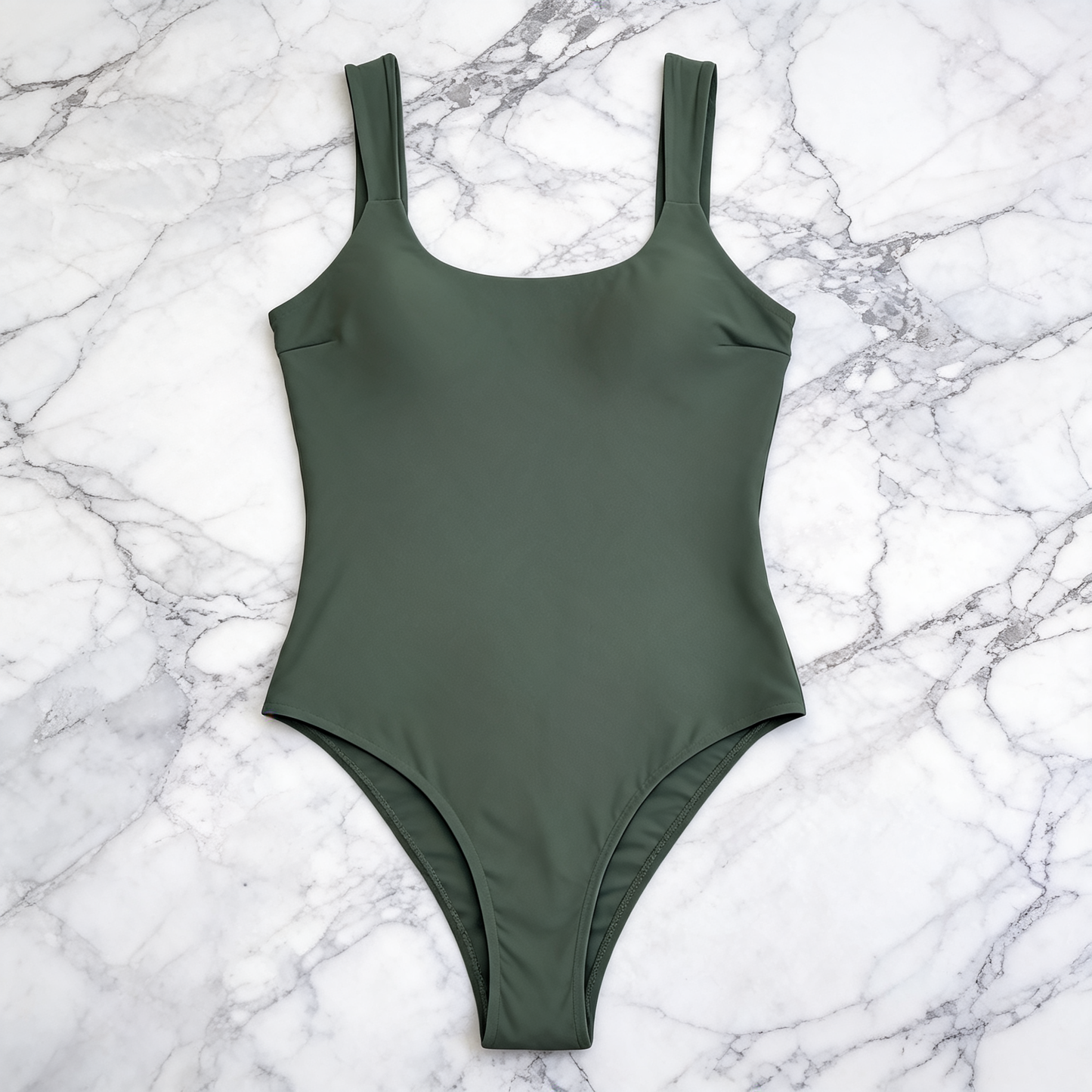 Green U-Neck Tummy Control One-Piece Swimsuit - image 5