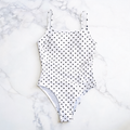 White Polka Dot Backless One-Piece Swimsuit - image 5