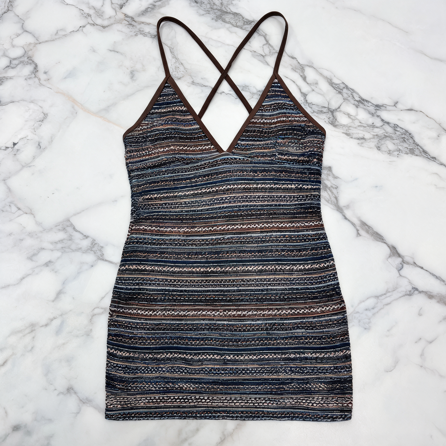 Striped Backless One-Piece Swimsuit - image 5