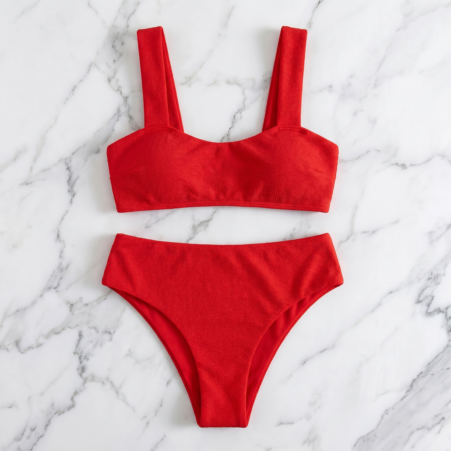 Red Low-Rise Bikini Set for Women - image 5