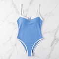 Blue Contrast Underwire One-Piece Swimsuit - image 5