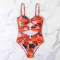 Sunset Bloom Ring-Linked Cutout Monokini