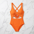 High-Waisted Cutout One-Piece Swimsuit for Women — Tummy Control Bathing Suit