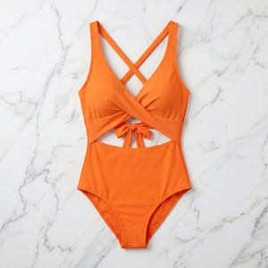 High-Waisted Cutout One-Piece Swimsuit for Women — Tummy Control Bathing Suit