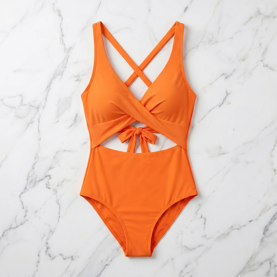 High-Waisted Cutout One-Piece Swimsuit for Women — Tummy Control Bathing Suit