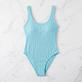 Solid Tummy Control Ribbed One-Piece Swimsuit