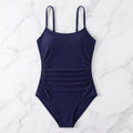 Solid Tummy Control Ruched One-Piece