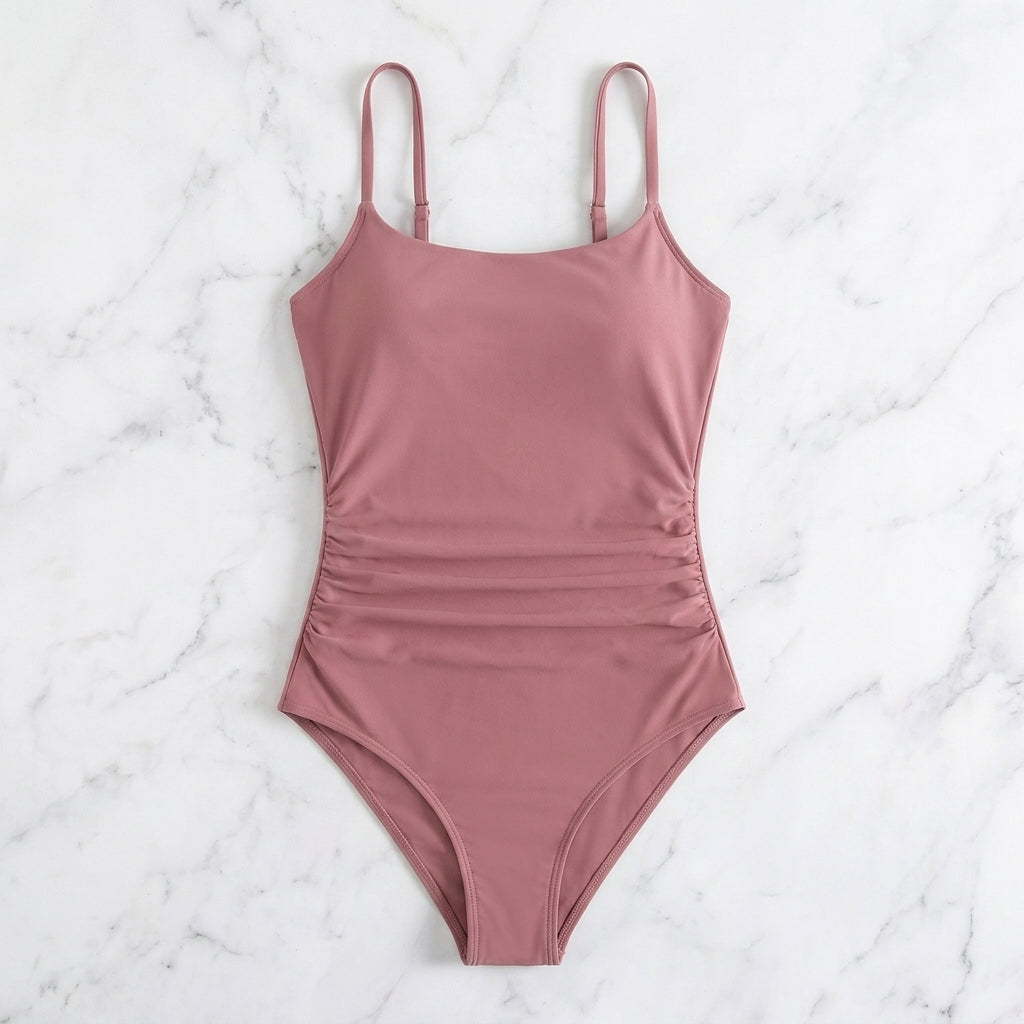 Blush Tummy Control Ruched One-Piece