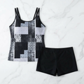 Framed Tummy Control Tankini Swimsuit
