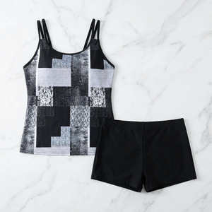 Framed Tummy Control Tankini Swimsuit