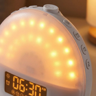 Sunrise Simulation Alarm Clock Detail Close-Up - macro of light panel, control buttons, and digital display