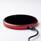 Smart Ceramic Mug Warmer Alternate Angle - side profile with power indicator and USB cord