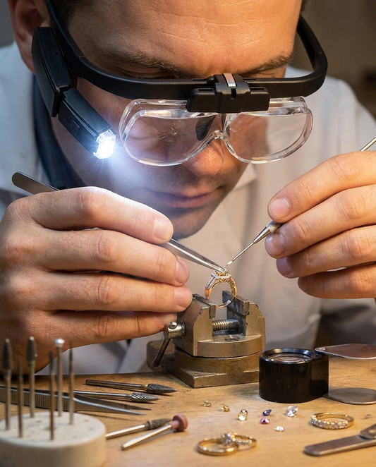 Portable Wearable LED Magnifying Glasses - Scale Reference