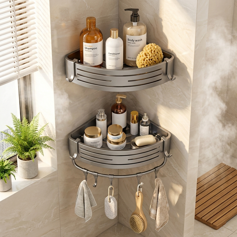 Aluminum Corner Shower Caddy – Secondary Lifestyle