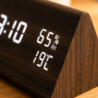 Wooden LED Alarm Clock – Detail Close-Up