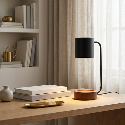 Kioro Warm Wood Dimmable Table Lamp Japanese Minimalist Bedside Light with Timer