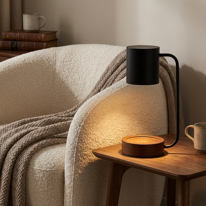 Kioro Warm Wood Dimmable Table Lamp Japanese Minimalist Bedside Light with Timer