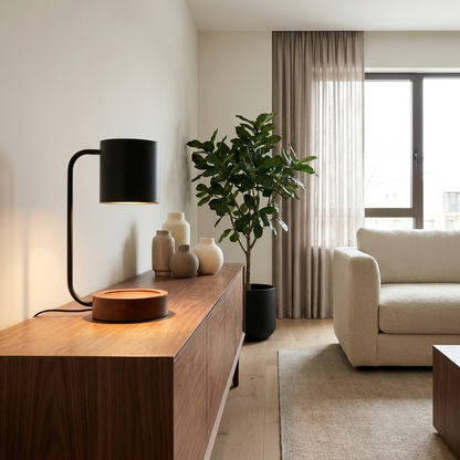 Kioro Warm Wood Dimmable Table Lamp Japanese Minimalist Bedside Light with Timer