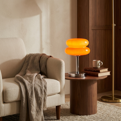 Tartina Sculpted Glass Table Lamp Modern Decorative Accent Light for Living Room and Bedroom