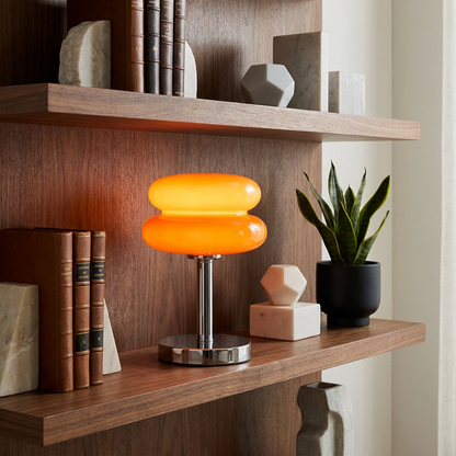 Tartina Sculpted Glass Table Lamp Modern Decorative Accent Light for Living Room and Bedroom