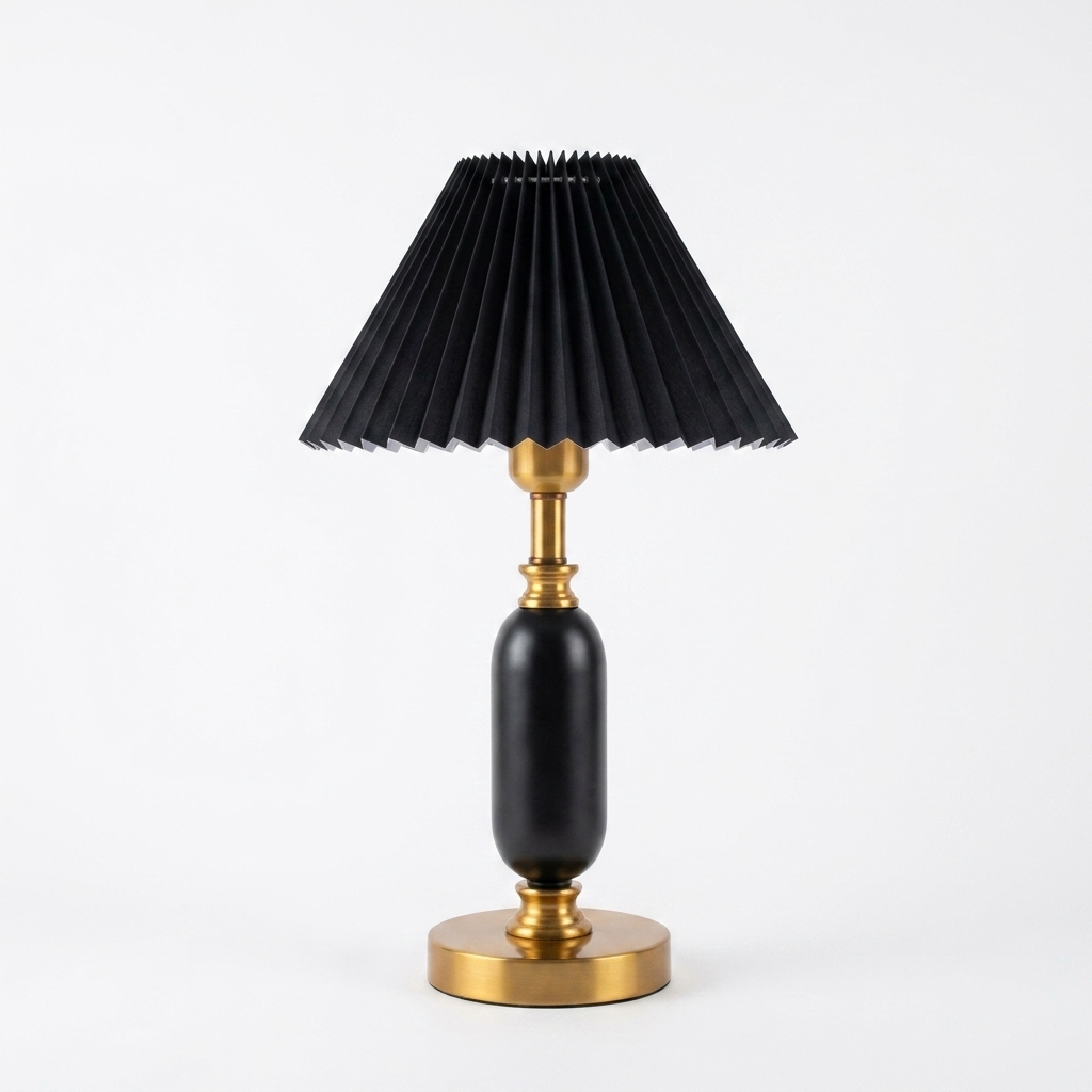 Colette Pleated Shade Table Lamp Classic French Column Light for Bedroom and Study