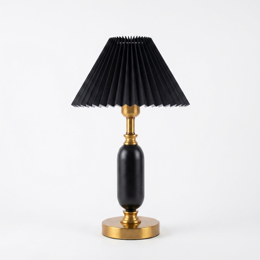 Colette Pleated Shade Table Lamp Classic French Column Light for Bedroom and Study
