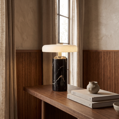 Ophira Contemporary Glass Marble LED Table Lamp Soft Bedside and Console Accent