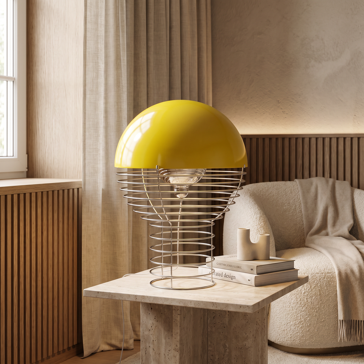 Maravelle Industrial Glass Metal Table Lamp with Warm Retro Glow for Bedroom Accents