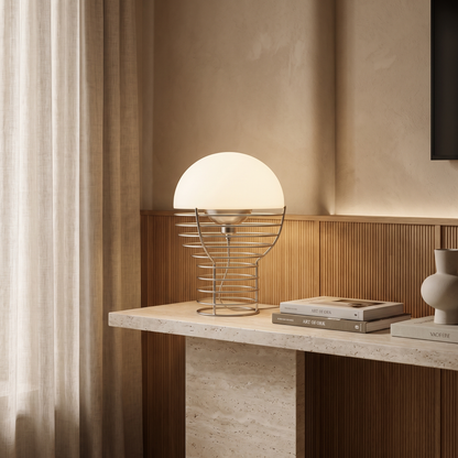 Maravelle Industrial Glass Metal Table Lamp with Warm Retro Glow for Bedroom Accents