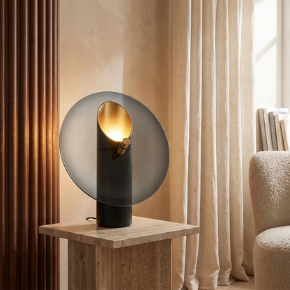 Amberlyn Modern Glass Table Lamp with Warm Ambient Glow for Bedroom Nightstands