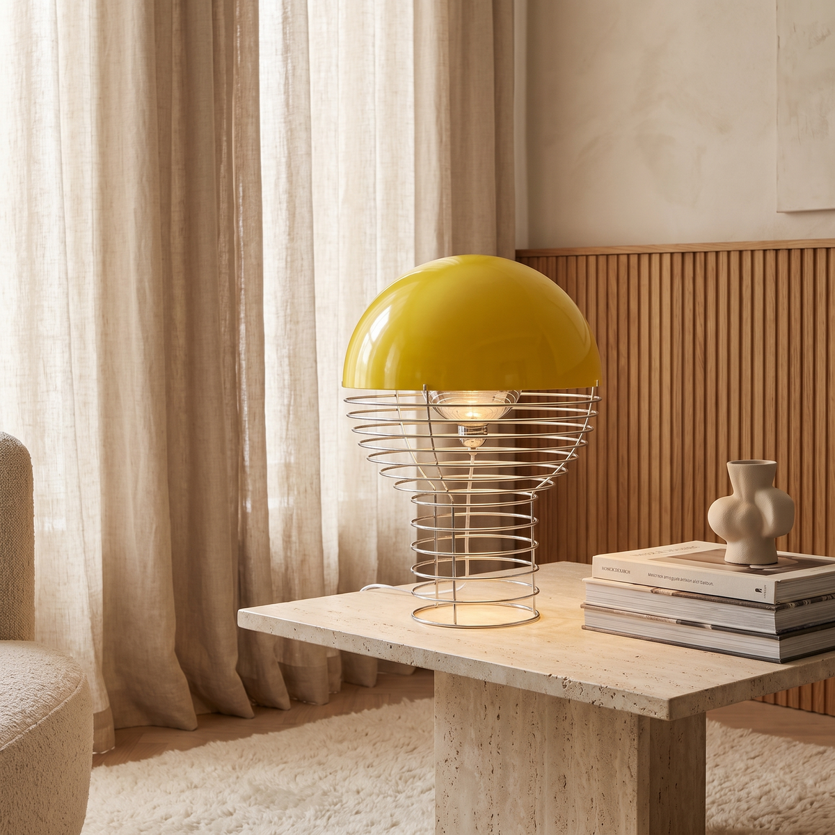 Maravelle Industrial Glass Metal Table Lamp with Warm Retro Glow for Bedroom Accents