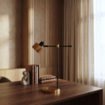 Sablette Modern Iron Table Lamp with Warm E27 Glow for Bedroom Nightstands