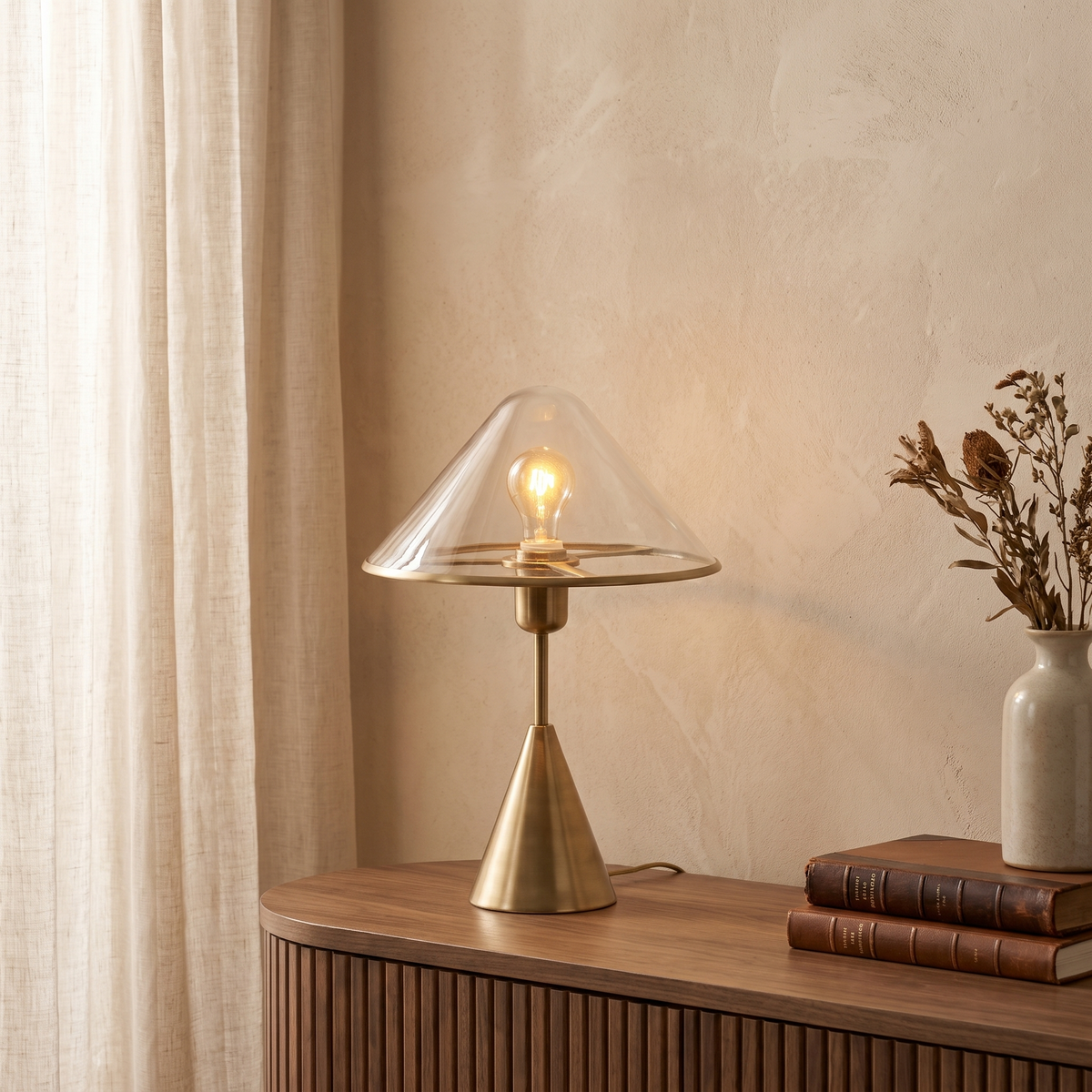 Herriveau Contemporary Bronze Aluminum Table Lamp with Warm to Cool Glow for Dining Room