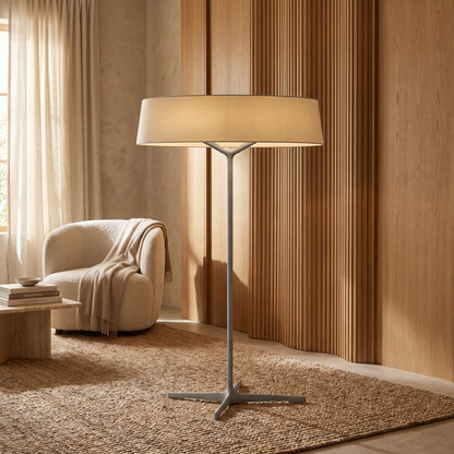 Tavernelle Modern Aluminum Fabric LED Table Lamp for Bedroom Console Styling