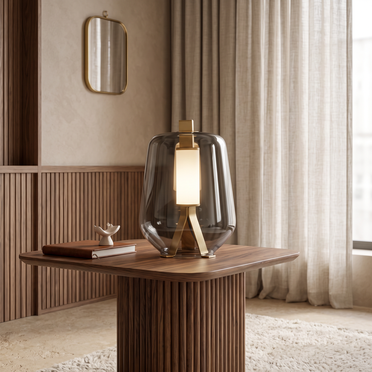 Silverain Modern Metal LED Table Lamp with Warm Glow for Bedroom Nightstands
