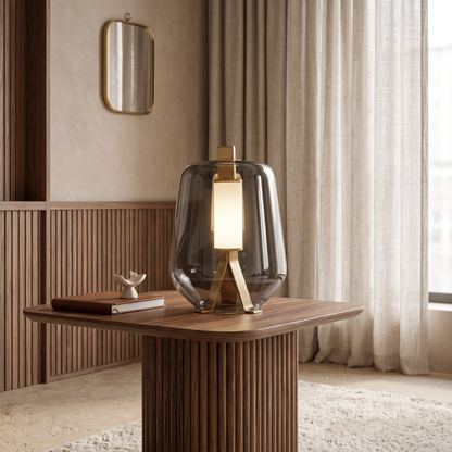 Silverain Modern Metal LED Table Lamp with Warm Glow for Bedroom Nightstands