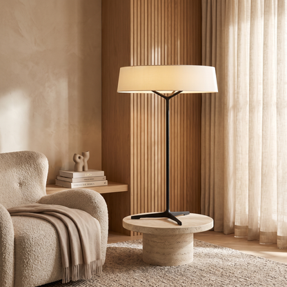 Tavernelle Modern Aluminum Fabric LED Table Lamp for Bedroom Console Styling