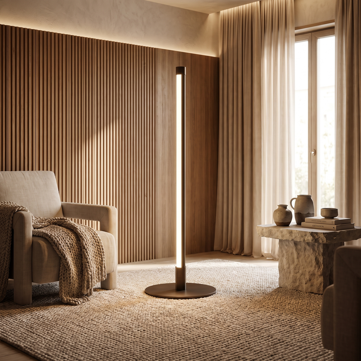 Nervesa Modern Metal LED Table Lamp for Bedroom and Living Room Accent Lighting