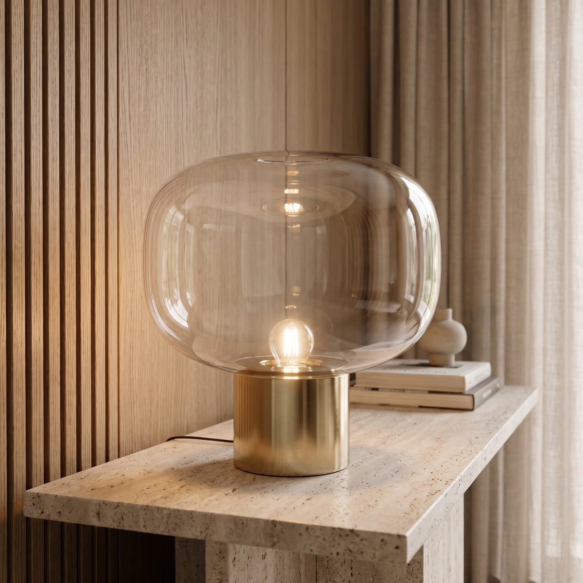 Vercelli Modern Aluminum Glass Table Lamp with Warm E27 Glow for Bedroom