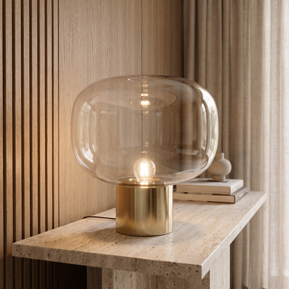 Vercelli Modern Aluminum Glass Table Lamp with Warm E27 Glow for Bedroom
