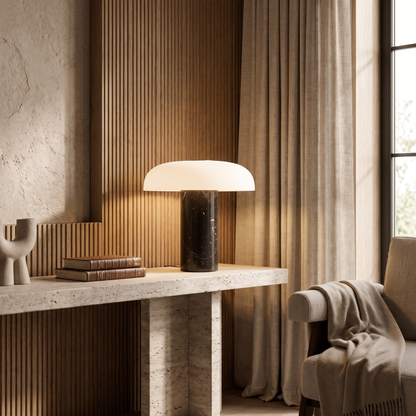 Umbriel Modern Metal LED Table Lamp with Warm Glow for Bedroom Decor