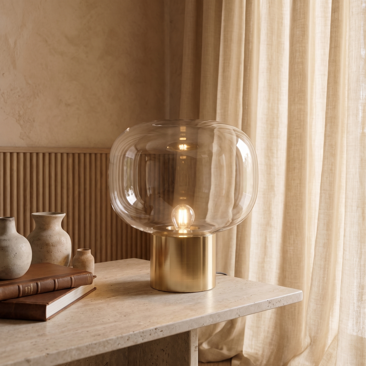 Vercelli Modern Aluminum Glass Table Lamp with Warm E27 Glow for Bedroom