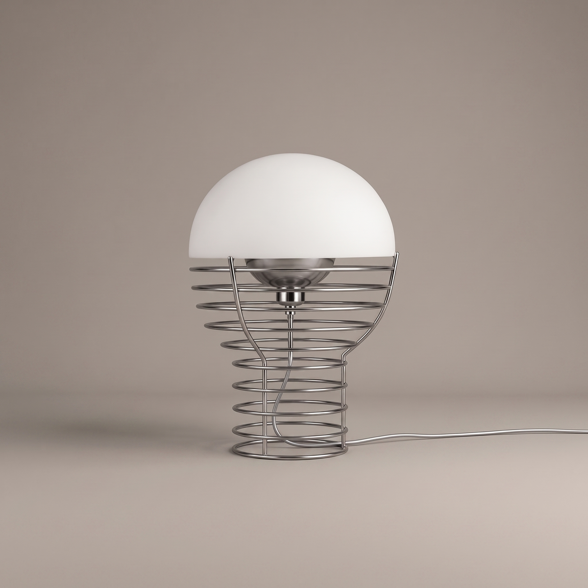 Maravelle industrial retro table lamp in glass and metal, studio product shot