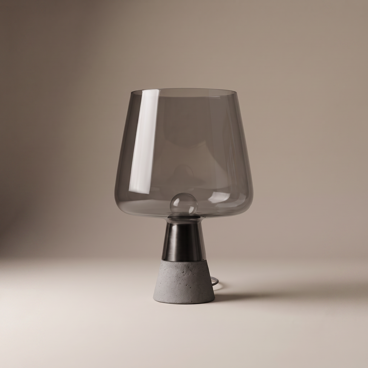 Noctura vintage glass and stone table lamp, clean studio product shot