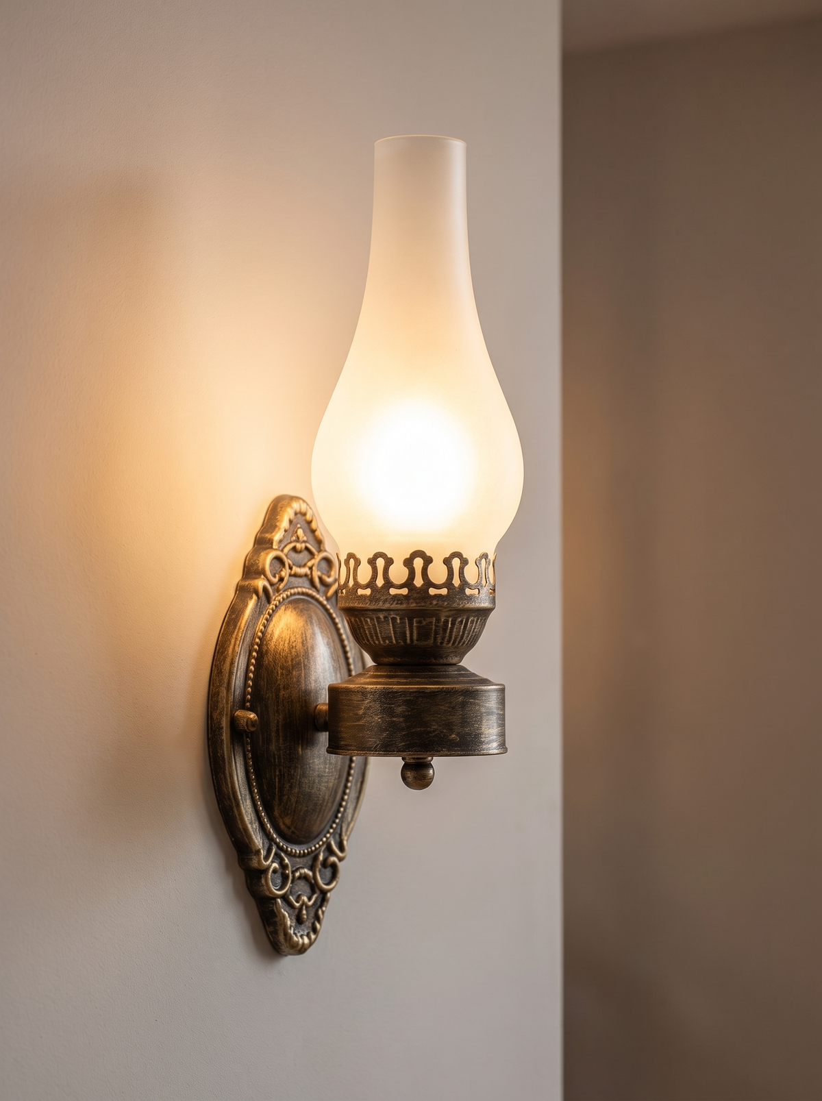Briolette wall sconce close up, One Continuous Line