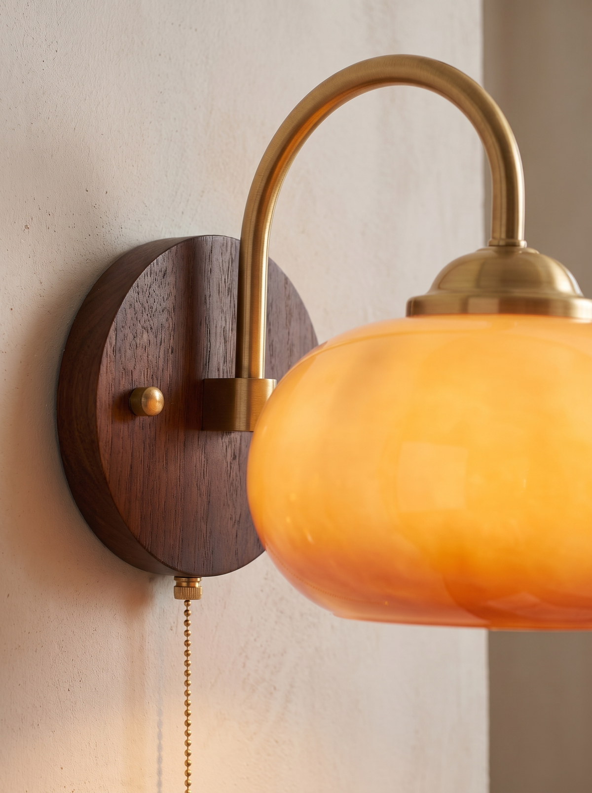 Celestienne wall sconce close up, Turned From Real Timber