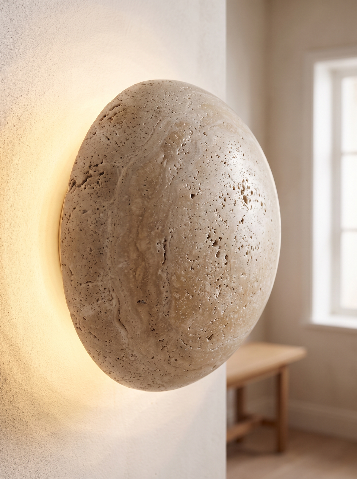 Mirabeau wall sconce close up, Quarried, Not Manufactured