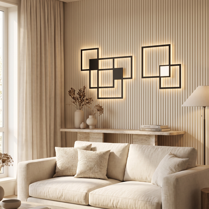 Grisaille Minimalist Square Aluminum Alloy LED Wall Sconce with Remote Dimming
